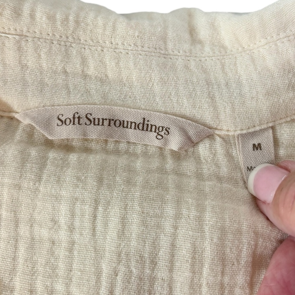SOFT SURROUNDINGS - SIZE MEDIUM - BUTTER YELLOW GAUZE LIKE FABRIC - TUNIC B11 - Picture 7 of 12